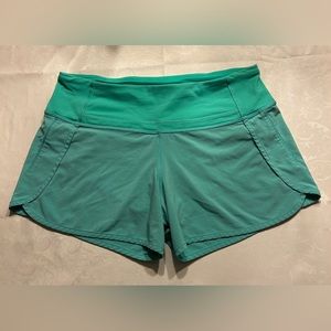 Lululemon size 4 run times short 4 way stretch, 4” inseam in Bali Breeze.